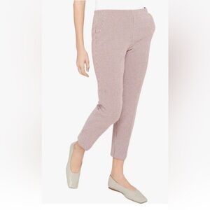 Theory Treeca Houndstooth Ankle Pants In White Multi Sz 14